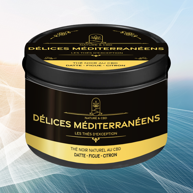 THÉ NOIR AU CBD DÉLICES MÉDITERRANÉENS - DATTE, FIGUE ET CITRON - 30G