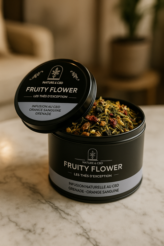 INFUSION CBD FRUITY FLOWER - GRENADE ET ORANGE SANGUINE - 50G