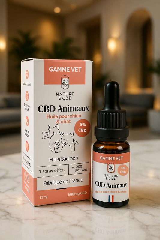 HUILE CBD POUR ANIMAUX 5% - CHIENS ET CHATS - 30ml