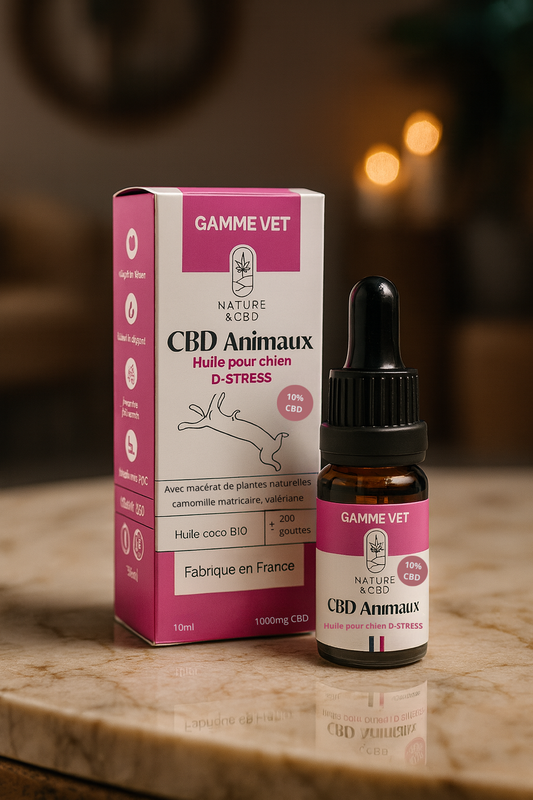 HUILE CBD POUR ANIMAUX D-STRESS 10% - CHIENS - 30ml