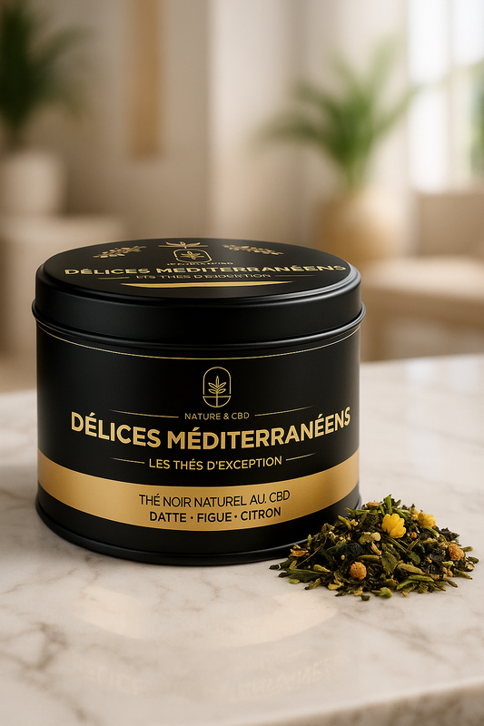 THÉ NOIR AU CBD DÉLICES MÉDITERRANÉENS - DATTE, FIGUE ET CITRON - 30G