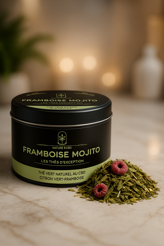 THÉ VERT AU CBD - FRAMBOISE ET CITRON VERT - 30G
