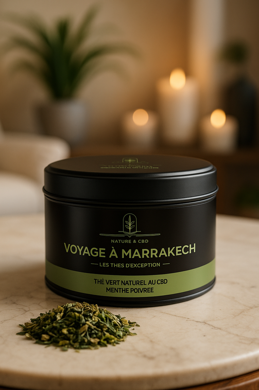THÉ VERT AU CBD VOYAGE A MARRAKECH - MENTHE POIVRÉE - 30G