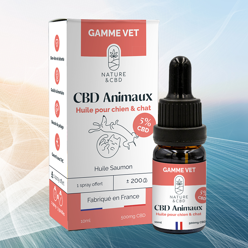 HUILE CBD POUR ANIMAUX 5% - CHIENS ET CHATS - 30ml