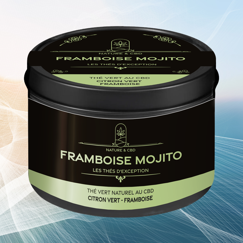 THÉ VERT AU CBD - FRAMBOISE ET CITRON VERT - 30G