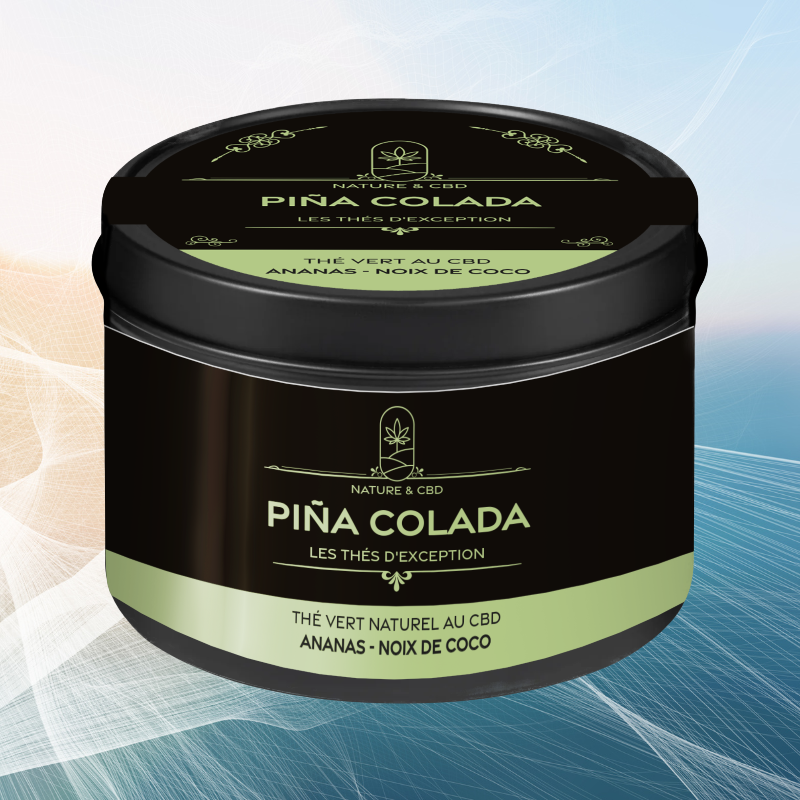 THÉ VERT AU CBD PIÑA COLADA - ANANAS ET NOIX DE COCO - 30G