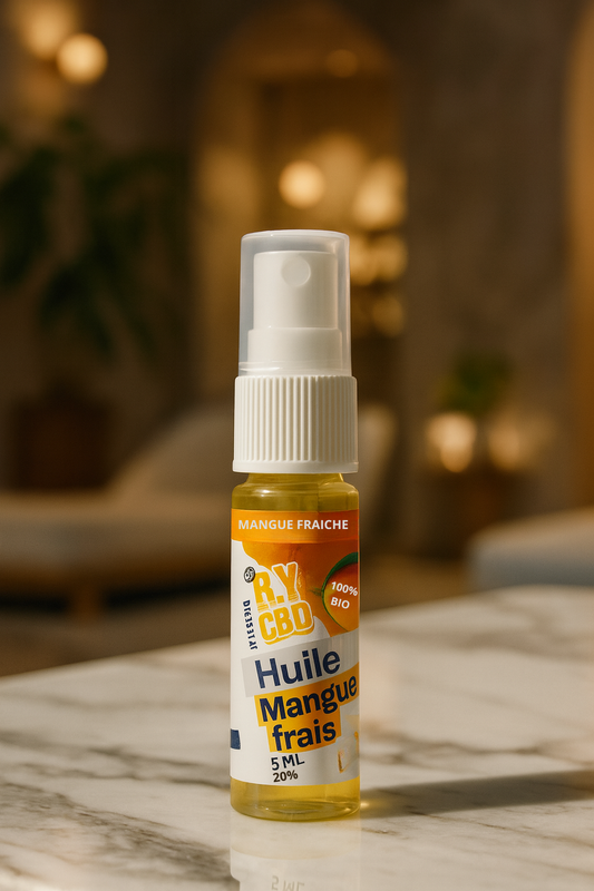 HUILE CBD 20% GOÛT MANGUE FRAICHE - FORMAT POCKET 5ML